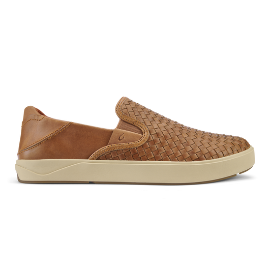 OluKai Everyday - Lae‘ahi Lauhala Men's Leather Slip-On Sneakers - Fox