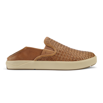 OluKai Everyday - Lae‘ahi Lauhala Men's Leather Slip-On Sneakers - Fox