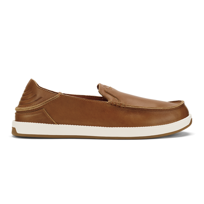OluKai Latest - Kākaha Nia Men‘s Leather Slip-On Shoes - Fox