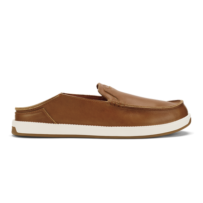 OluKai Latest - Kākaha Nia Men‘s Leather Slip-On Shoes - Fox