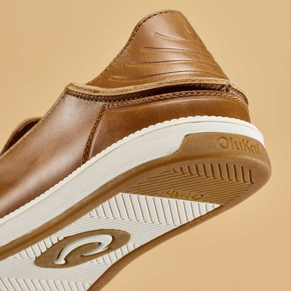 OluKai Latest - Kākaha Nia Men‘s Leather Slip-On Shoes - Fox
