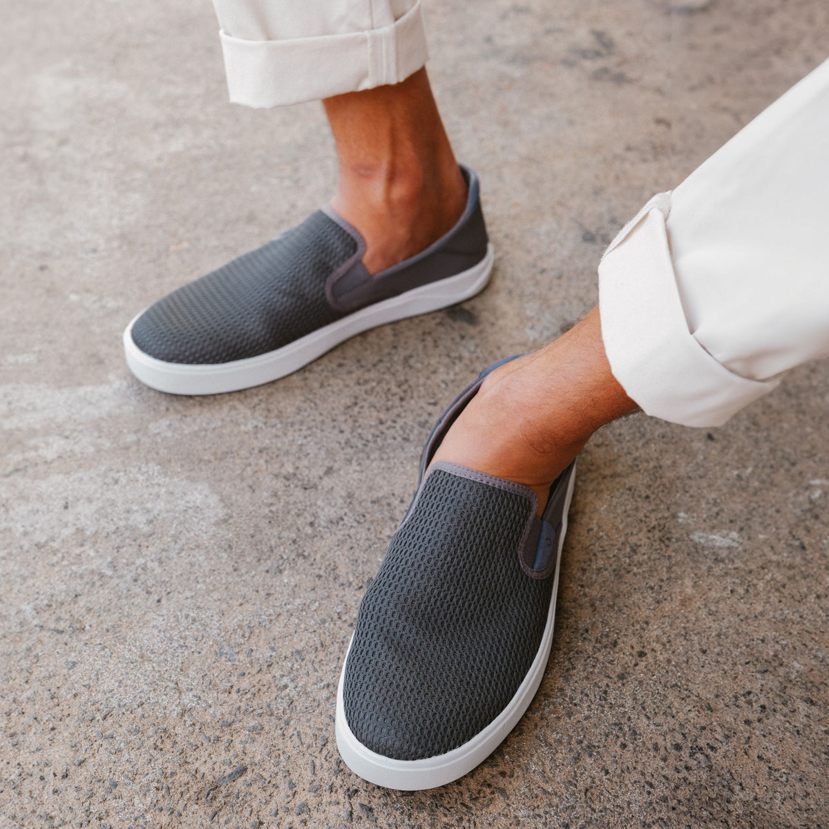 OluKai Customer Favorite - Lae‘ahi Men's Slip-On Sneakers - Pavement