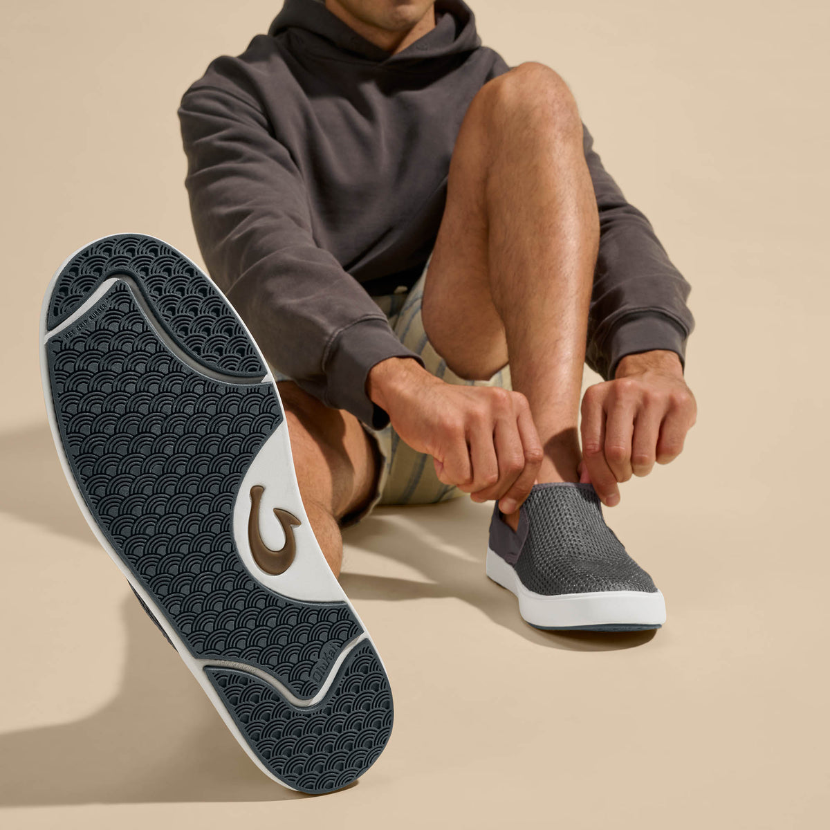OluKai Customer Favorite - Lae‘ahi Men's Slip-On Sneakers - Pavement