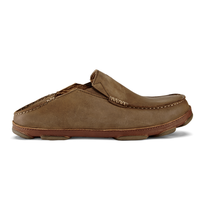 OluKai Signature - Moloā Men's Leather Slip On Shoes - Ray / Toffee