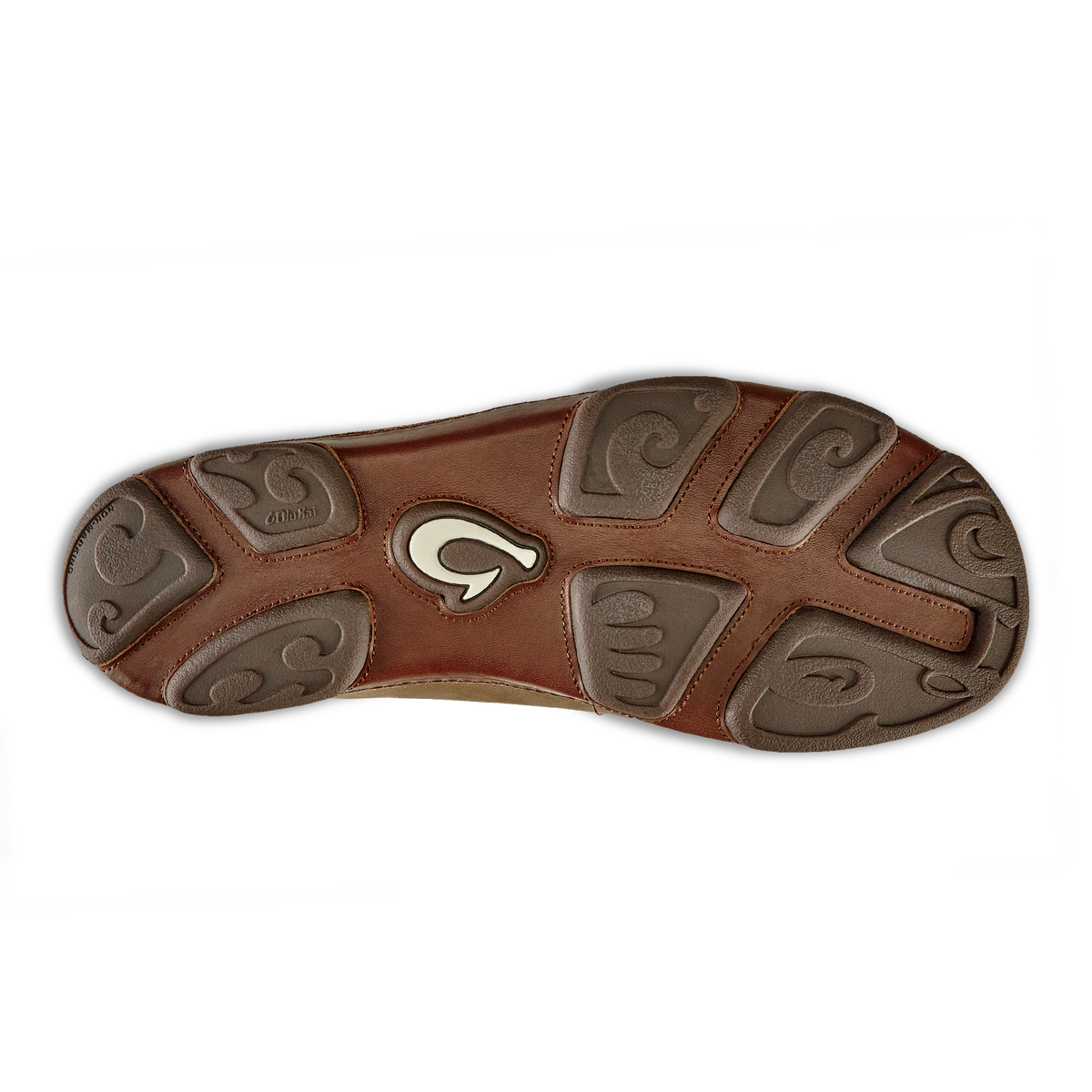 OluKai Signature - Moloā Men's Leather Slip On Shoes - Ray / Toffee