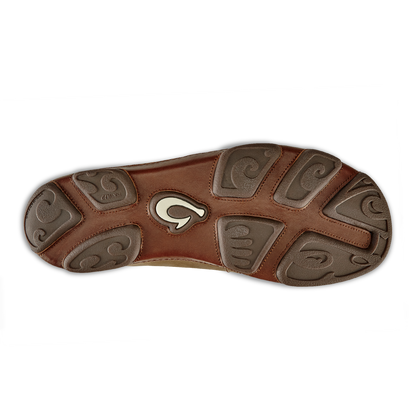 OluKai Signature - Moloā Men's Leather Slip On Shoes - Ray / Toffee