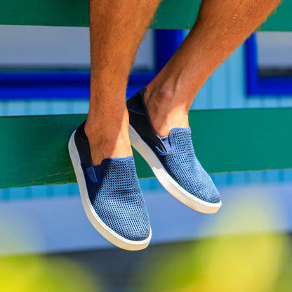 OluKai Classic - Lae‘ahi Men's Slip-On Sneakers - Blue Depth