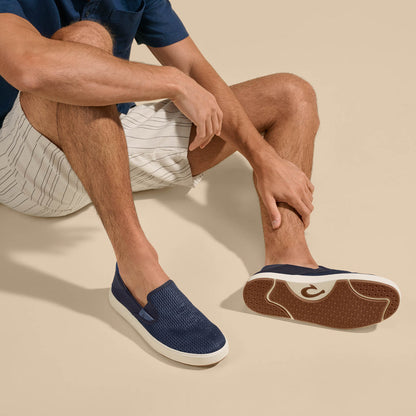 OluKai Classic - Lae‘ahi Men's Slip-On Sneakers - Blue Depth
