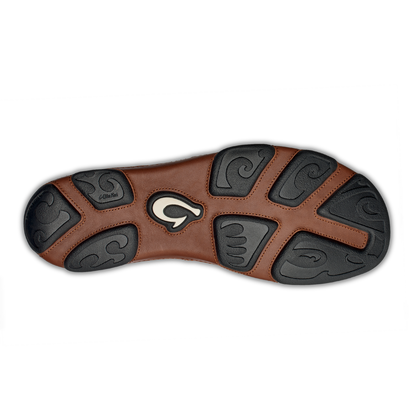 OluKai Value - Moloā Men's Leather Slip On Shoes - Black / Toffee