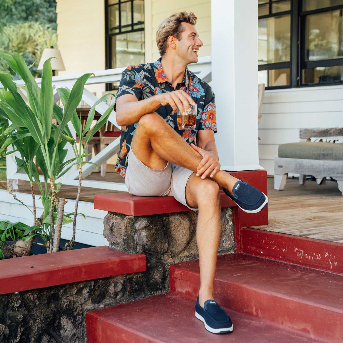 OluKai Premium - Kākaha Mesh Men‘s Slip-On Shoes - Navy