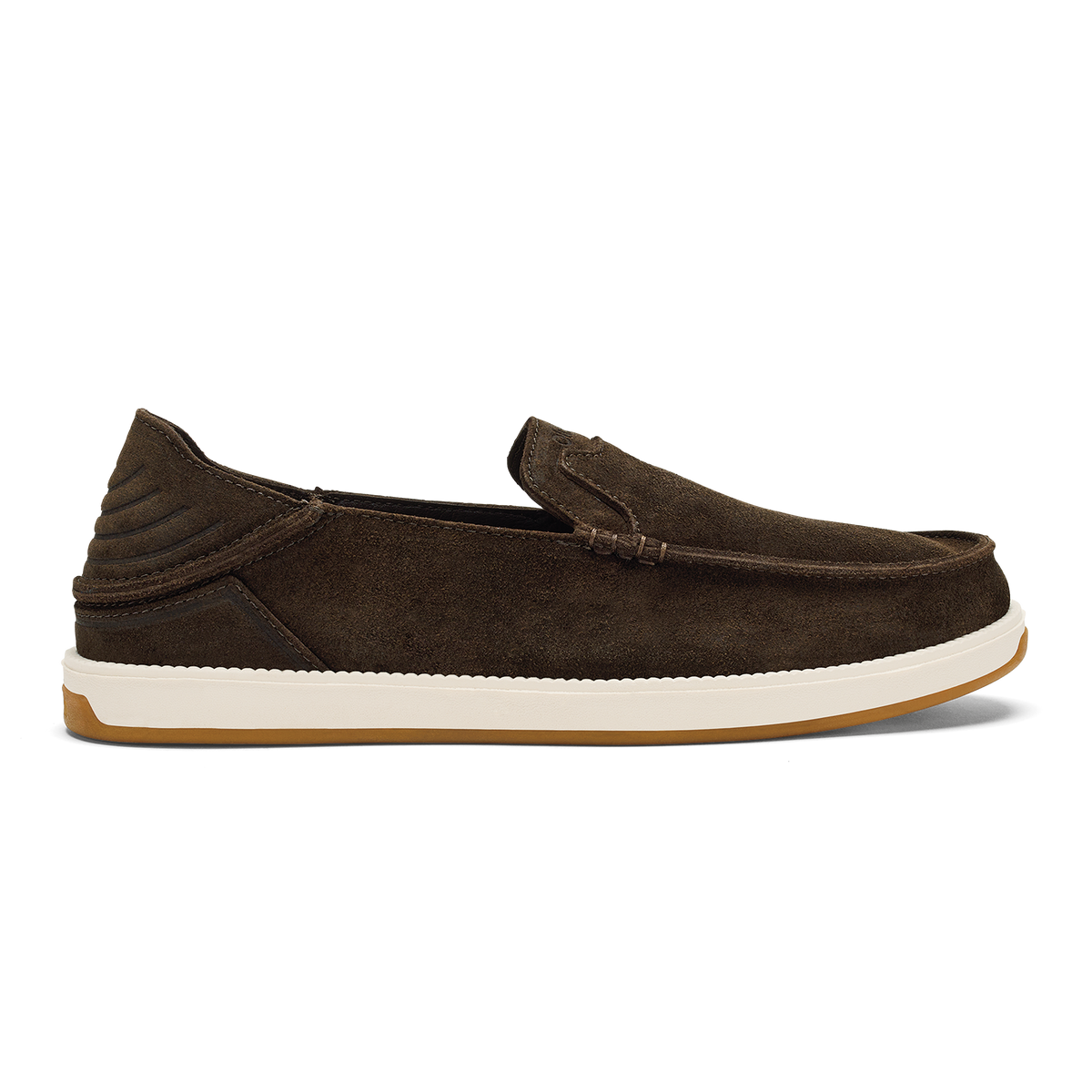 OluKai Featured - Kākaha Nia Men‘s Suede Slip-On Shoes - Dark Wood