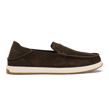 OluKai Featured - Kākaha Nia Men‘s Suede Slip-On Shoes - Dark Wood