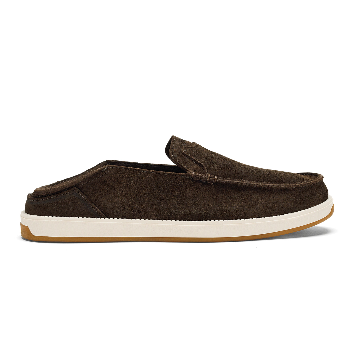 OluKai Featured - Kākaha Nia Men‘s Suede Slip-On Shoes - Dark Wood