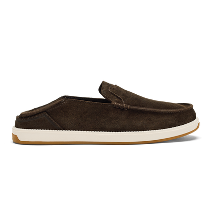 OluKai Featured - Kākaha Nia Men‘s Suede Slip-On Shoes - Dark Wood