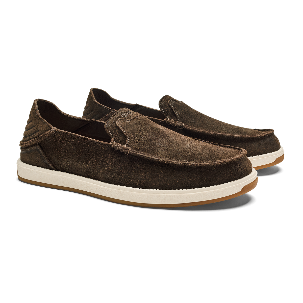 OluKai Featured - Kākaha Nia Men‘s Suede Slip-On Shoes - Dark Wood