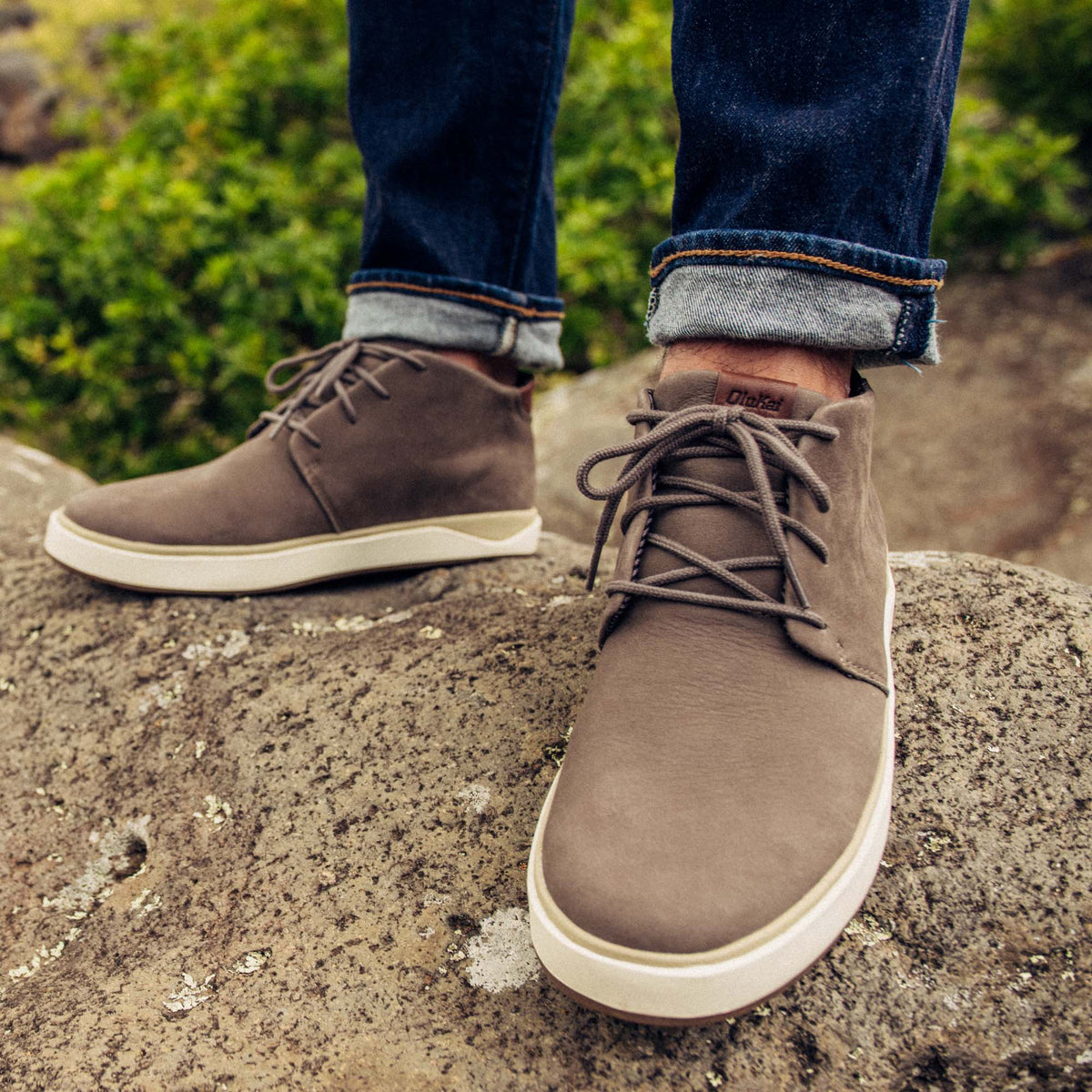 OluKai Latest - Papakū 'Ili Men’s Waterproof Leather Boots- Mustang