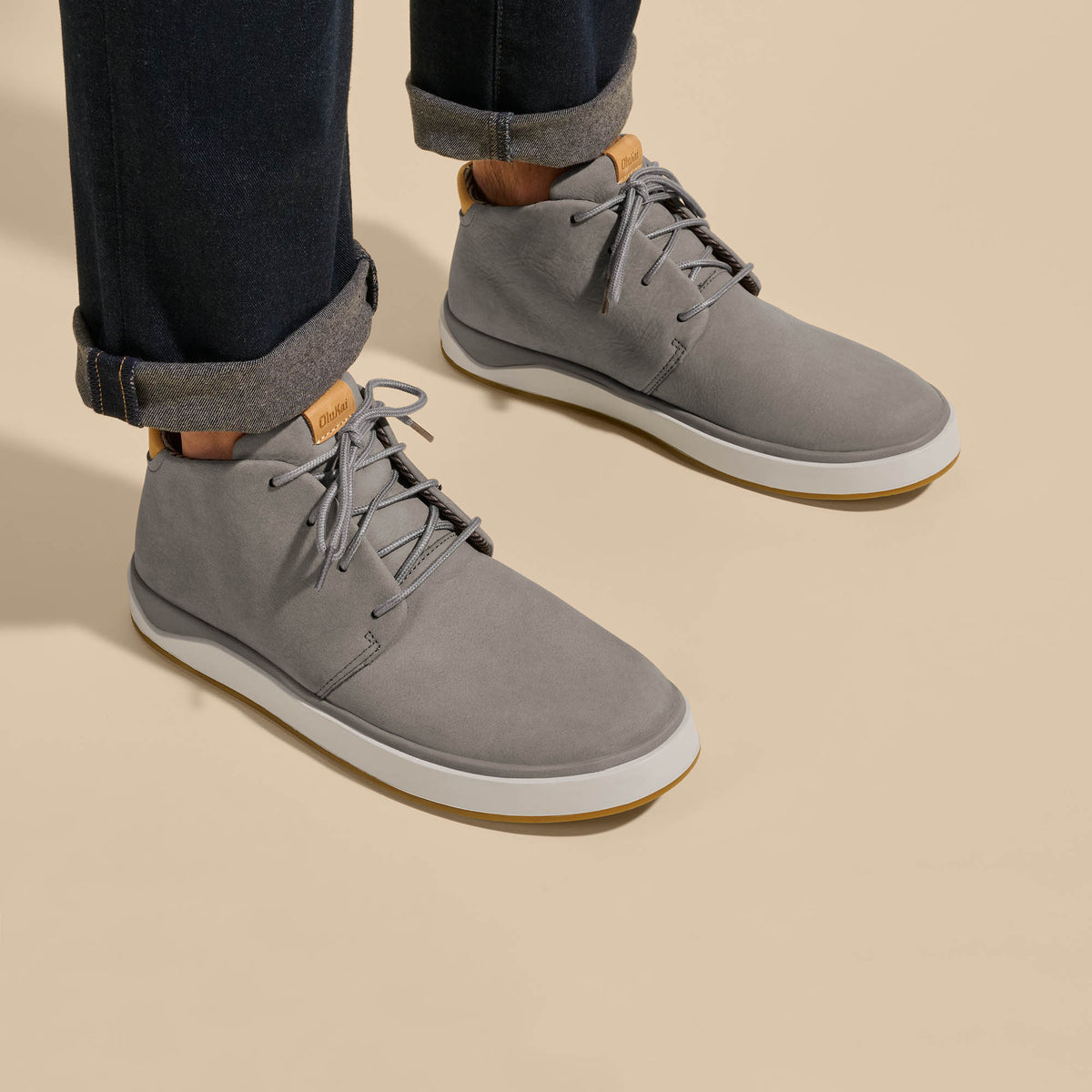 OluKai Everyday - Papakū 'Ili Men’s Waterproof Leather Boots- Graphite