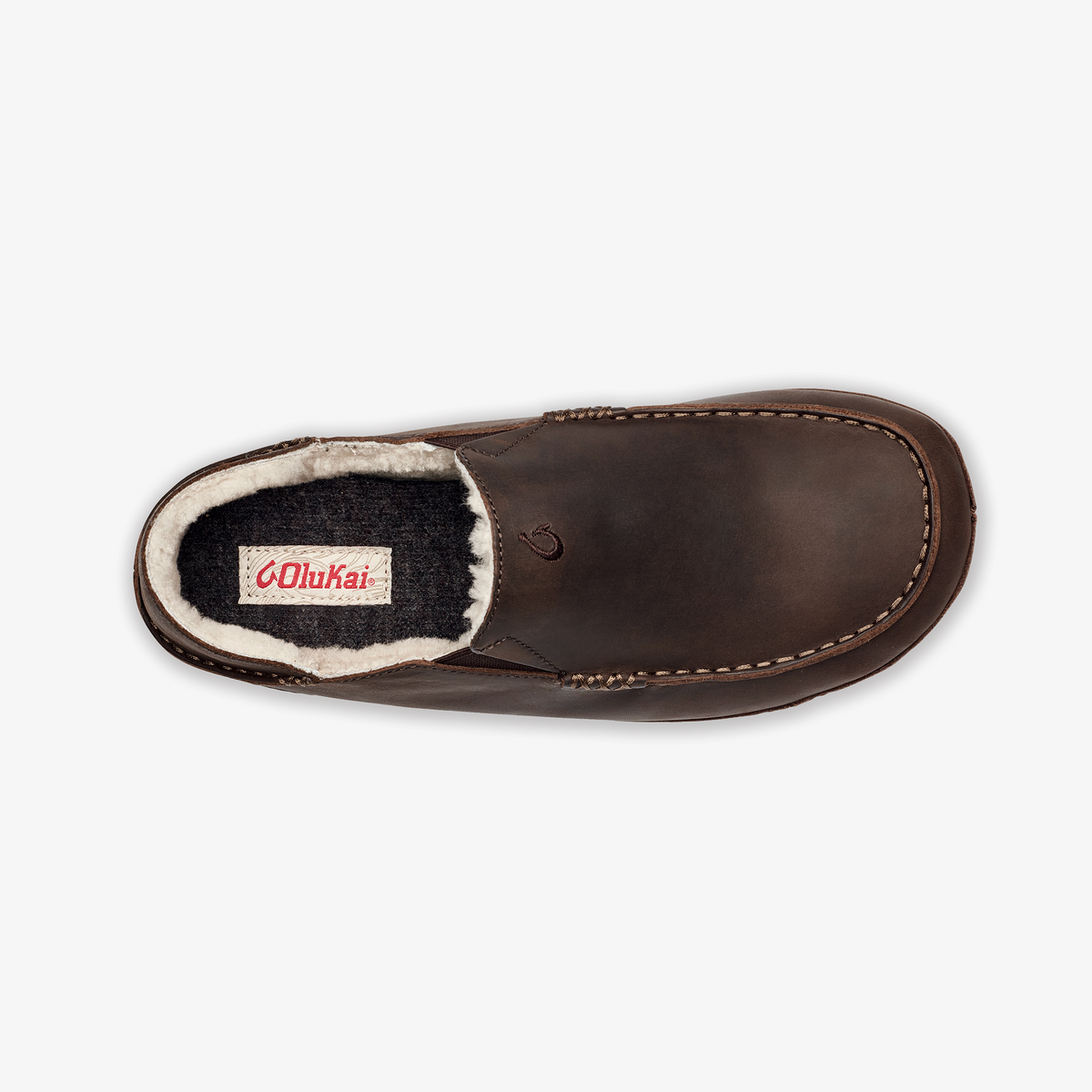 OluKai Recommended - Moloā Men's Nubuck Leather Slippers - Dark Wood