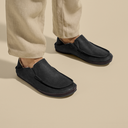OluKai Classic - Moloā Slipper - Black / Dk Java
