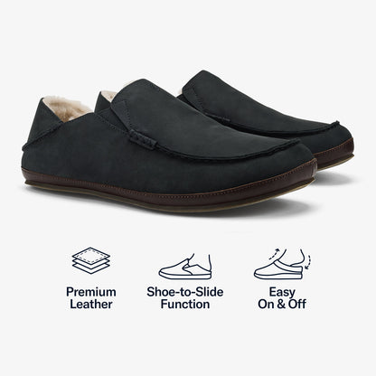OluKai Classic - Moloā Slipper - Black / Dk Java