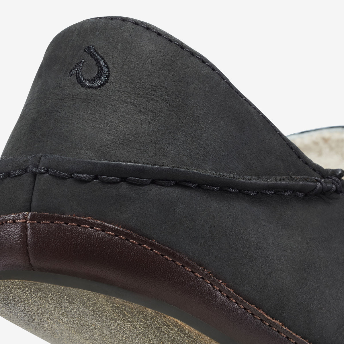 OluKai Classic - Moloā Slipper - Black / Dk Java