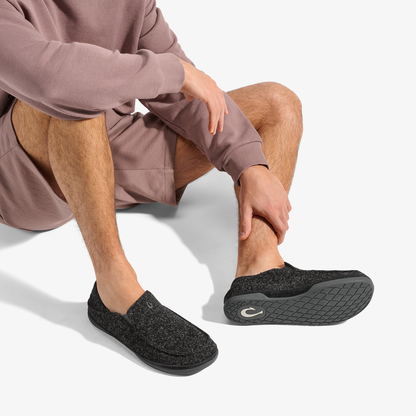 OluKai Discount - Moloā Hulu Men’s Wool Slippers - Black