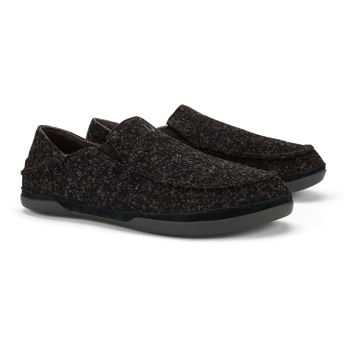OluKai Discount - Moloā Hulu Men’s Wool Slippers - Black