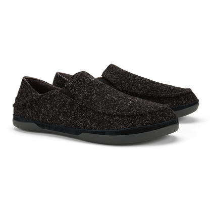 OluKai Discount - Moloā Hulu Men’s Wool Slippers - Black