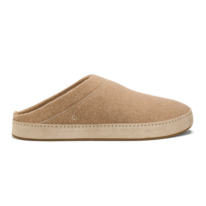 OluKai Quality - Hāmani Hulu Men’s Wool Mule Slippers - Oatmeal