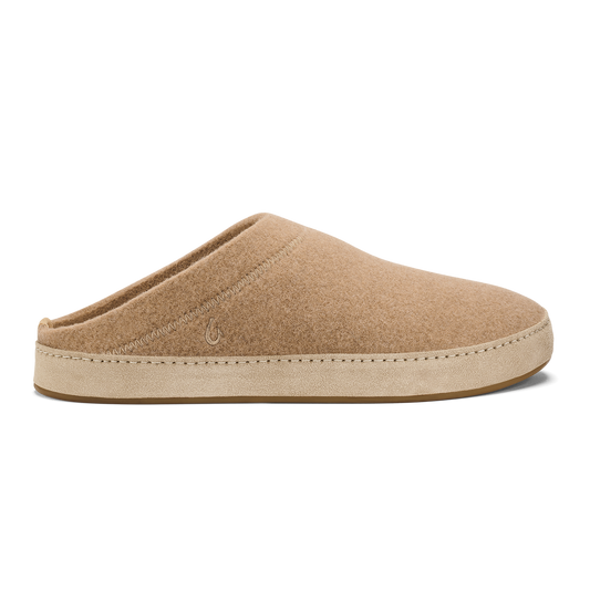 OluKai Quality - Hāmani Hulu Men’s Wool Mule Slippers - Oatmeal