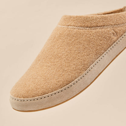 OluKai Quality - Hāmani Hulu Men’s Wool Mule Slippers - Oatmeal