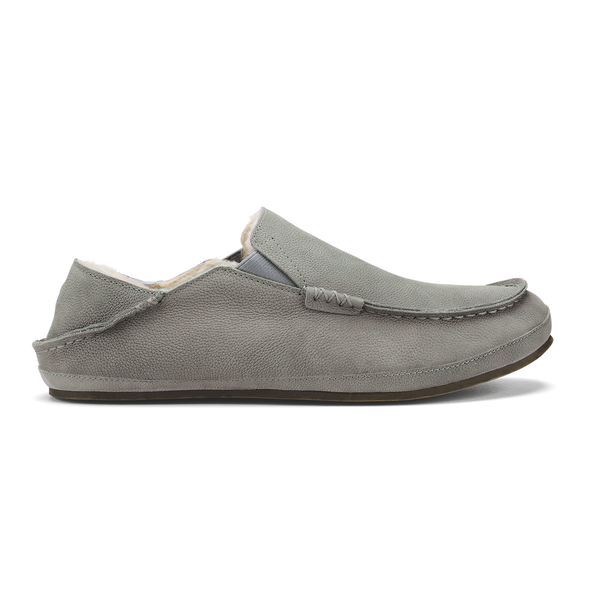 OluKai Essential - Moloā Men's Leather Slippers - Kona Coffee