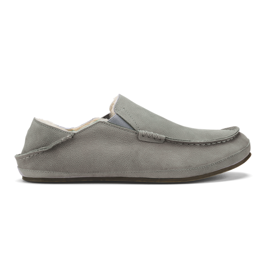 OluKai Essential - Moloā Men's Leather Slippers - Kona Coffee
