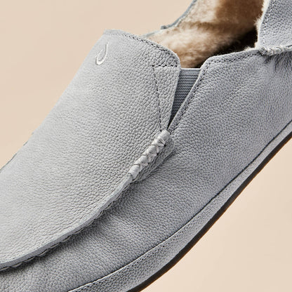 OluKai Essential - Moloā Men's Leather Slippers - Kona Coffee