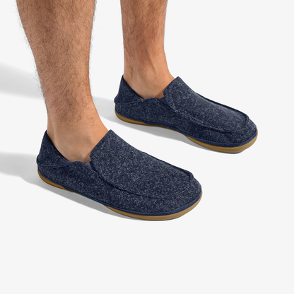 OluKai Everyday - Moloā Hulu Men’s Wool Slippers - Trench Blue