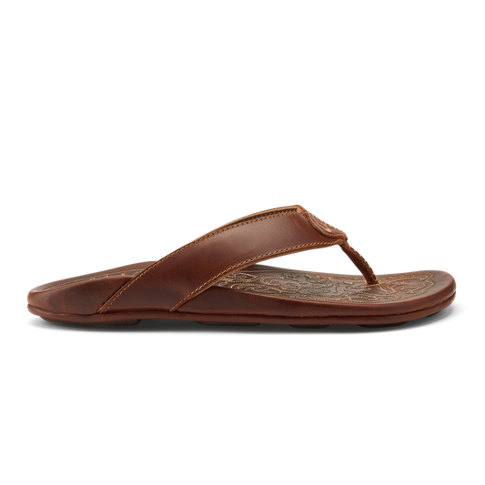 OluKai Quality - Mekila Men's Full-Grain Leather Beach Sandals - Natural