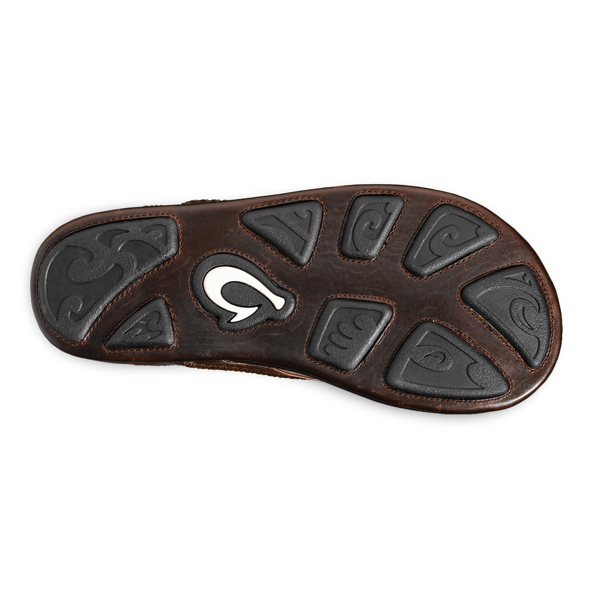 OluKai Exclusive - Mea Ola Men's Leather Beach Sandals - Dark Java