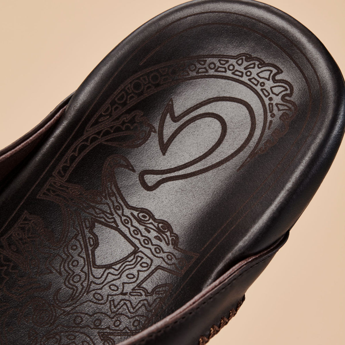 OluKai Exclusive - Mea Ola Men's Leather Beach Sandals - Dark Java