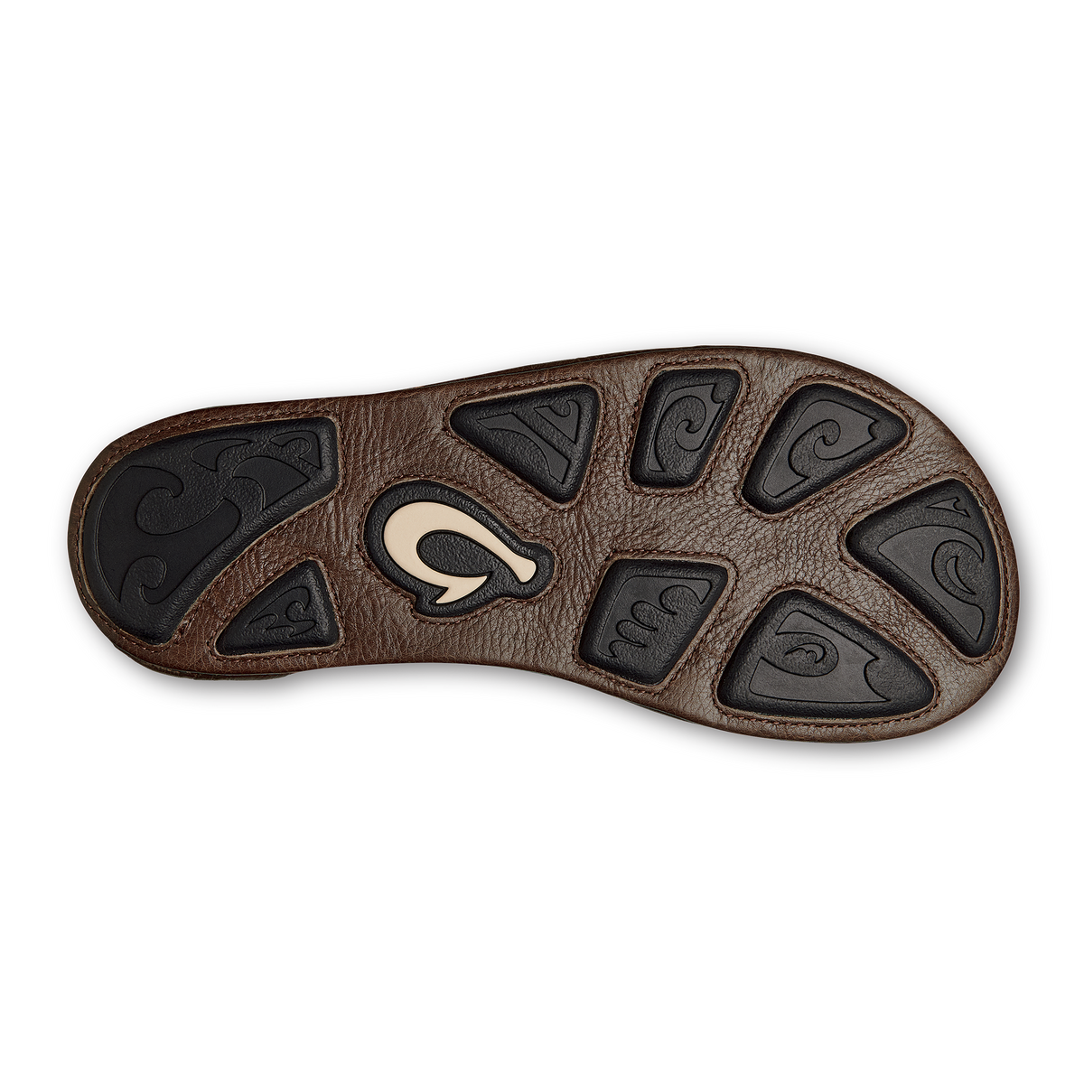 OluKai Best Seller - Hiapo - Rum / Dark Wood Men’s Leather Beach Sandals