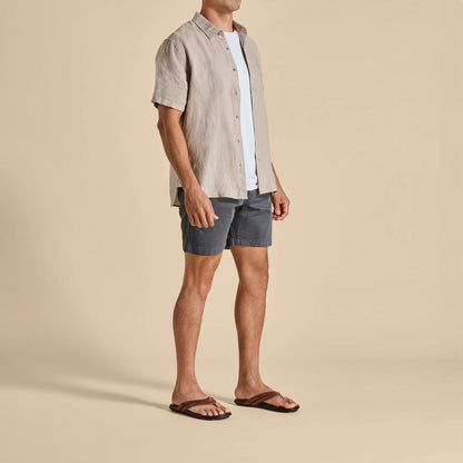 OluKai Trusted - Mea Ola Men's Leather Sandals - Tan / Dark Java