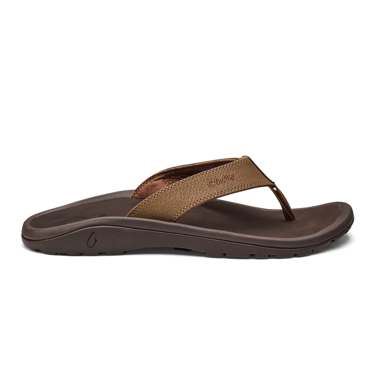 OluKai Latest - ‘Ohana Men's Best Selling Beach Sandals - Tan / Dark Java