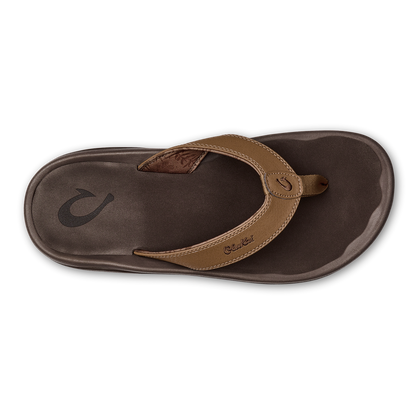 OluKai Latest - ‘Ohana Men's Best Selling Beach Sandals - Tan / Dark Java