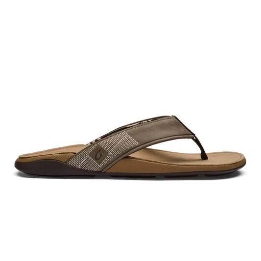 OluKai Recommended - Tuahine Men's Waterproof Leather Beach Sandals - Hunter