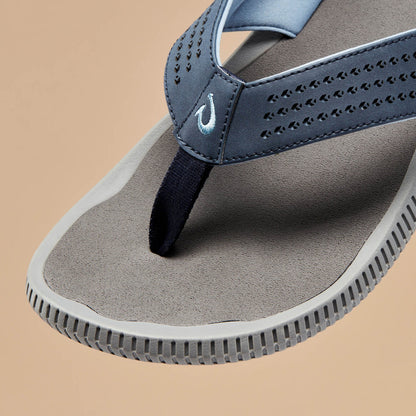 OluKai Best Seller - Ulele Men's Beach Sandals - Blue Depth / Charcoal