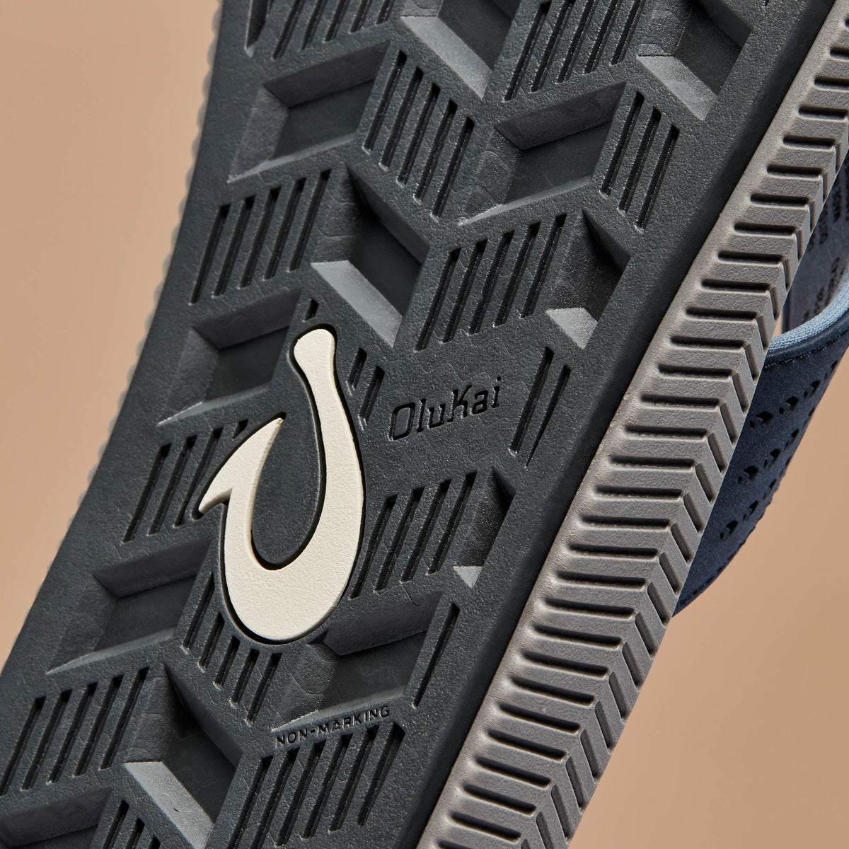 OluKai Best Seller - Ulele Men's Beach Sandals - Blue Depth / Charcoal