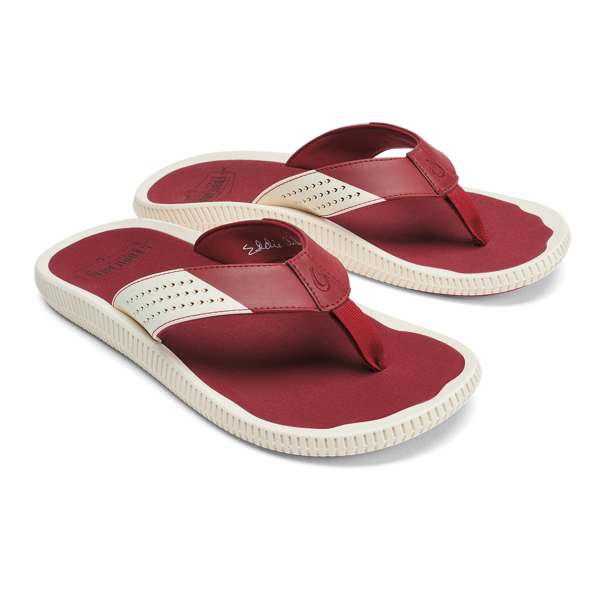 OluKai Smart Buy - Ulele - Off White / Deep Red