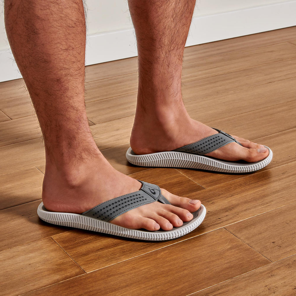 OluKai Customer Favorite - Ulele Men's Water-Ready Beach Sandals - Stone