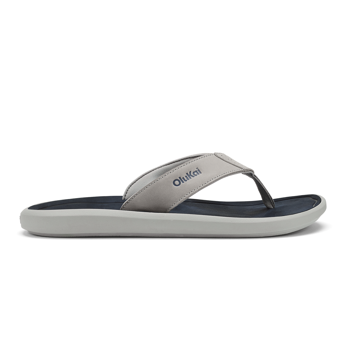OluKai Value - Pili Men’s Waterproof Leather Sandals - Ash / Mood Indigo