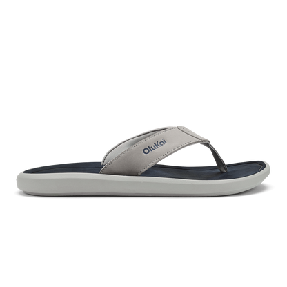 OluKai Value - Pili Men’s Waterproof Leather Sandals - Ash / Mood Indigo
