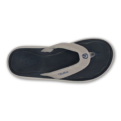 OluKai Value - Pili Men’s Waterproof Leather Sandals - Ash / Mood Indigo